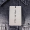 Balenciaga Logo Embroidered Washed Denim Gray Jacket