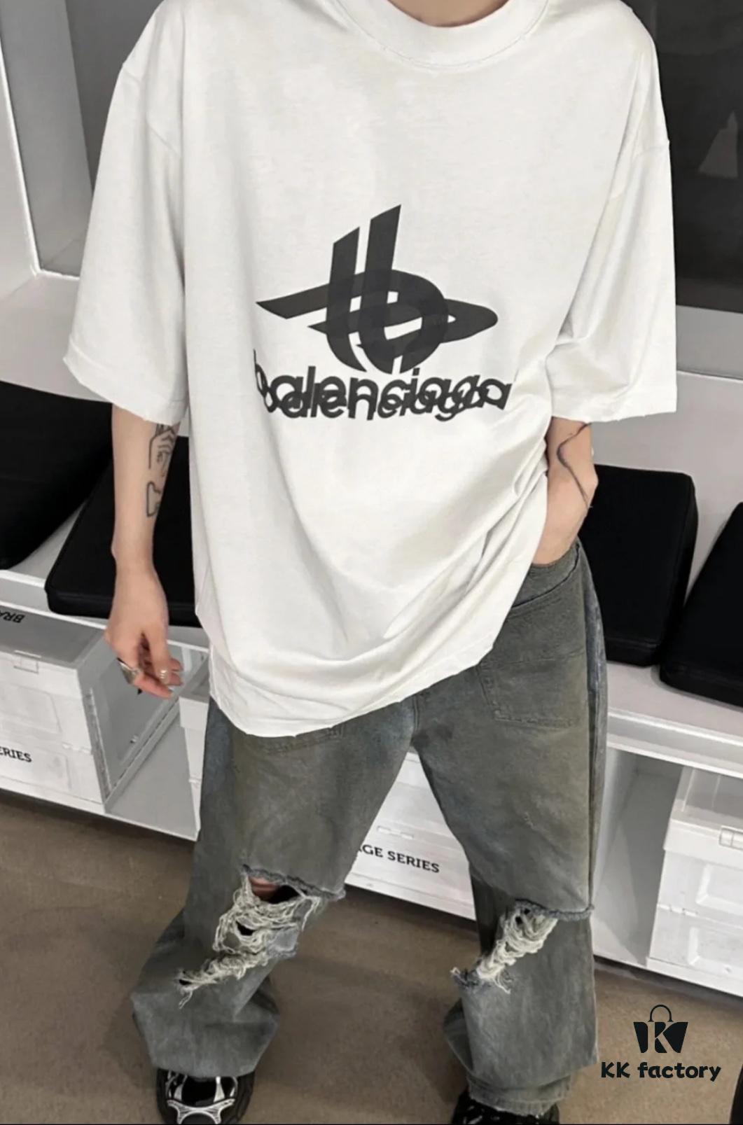 Balenciaga Phantom Double Logo Classic Print Short Sleeve T-Shirt