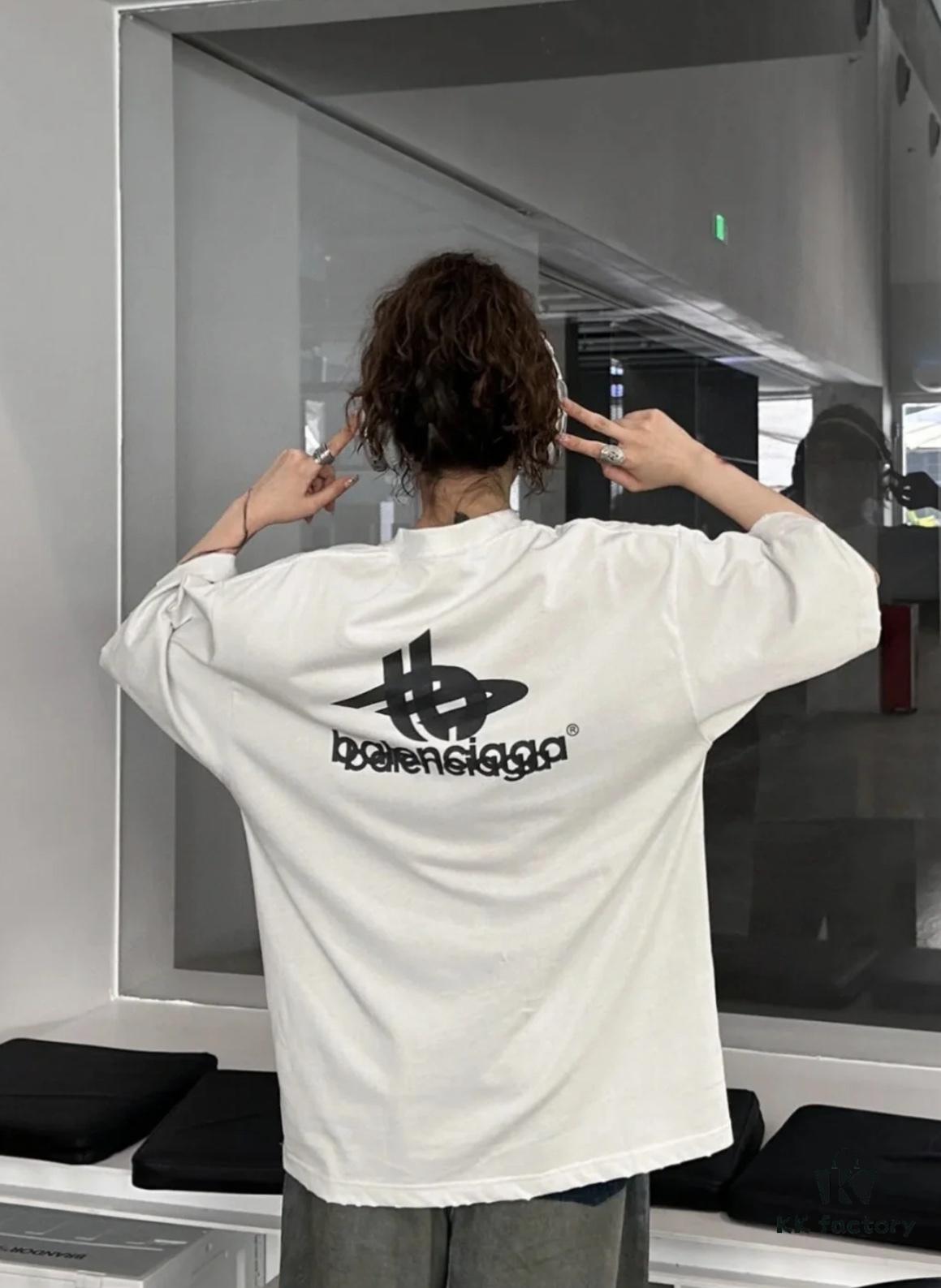 Balenciaga Phantom Double Logo Classic Print Short Sleeve T-Shirt
