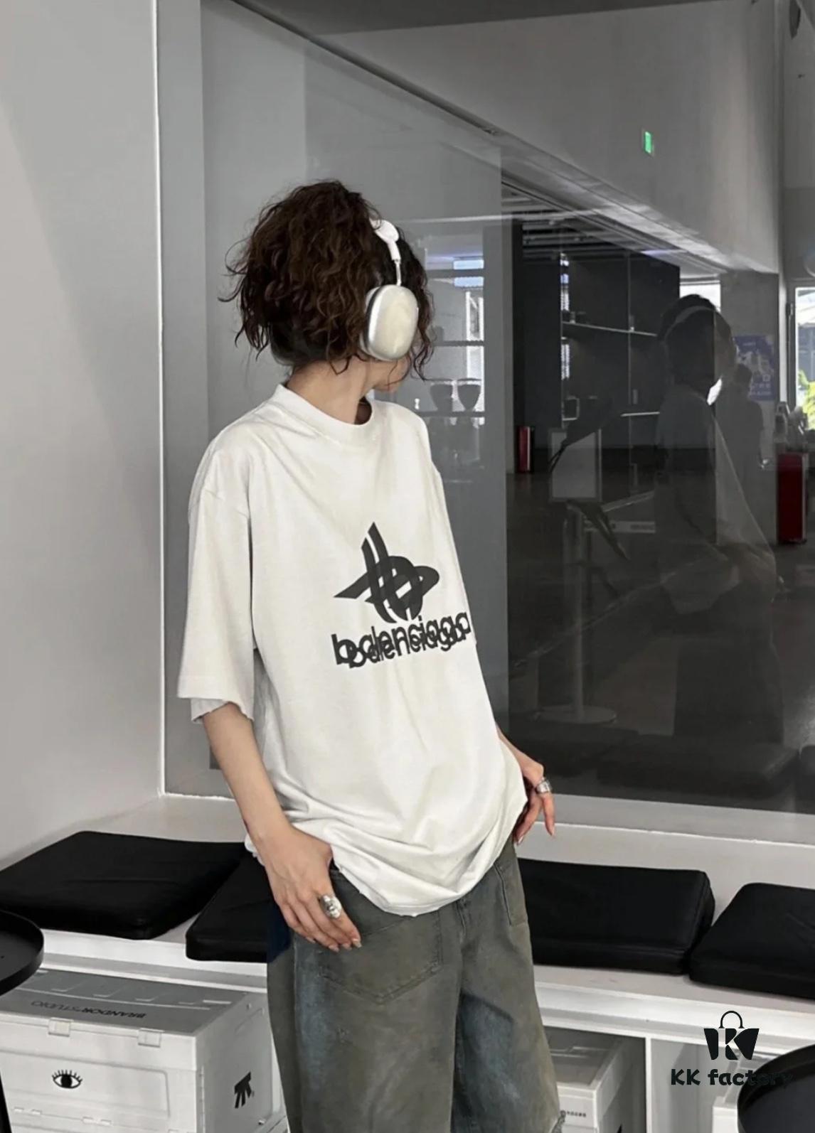 Balenciaga Phantom Double Logo Classic Print Short Sleeve T-Shirt