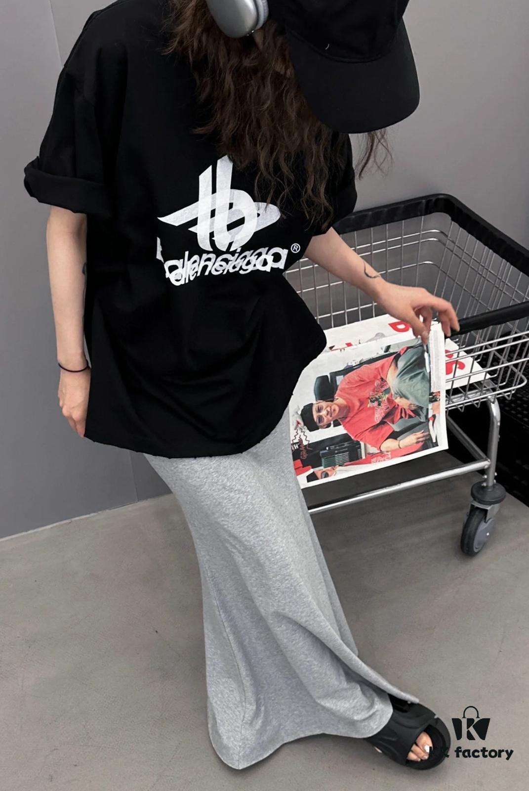 Balenciaga Phantom Double Logo Classic Print Short Sleeve T-Shirt