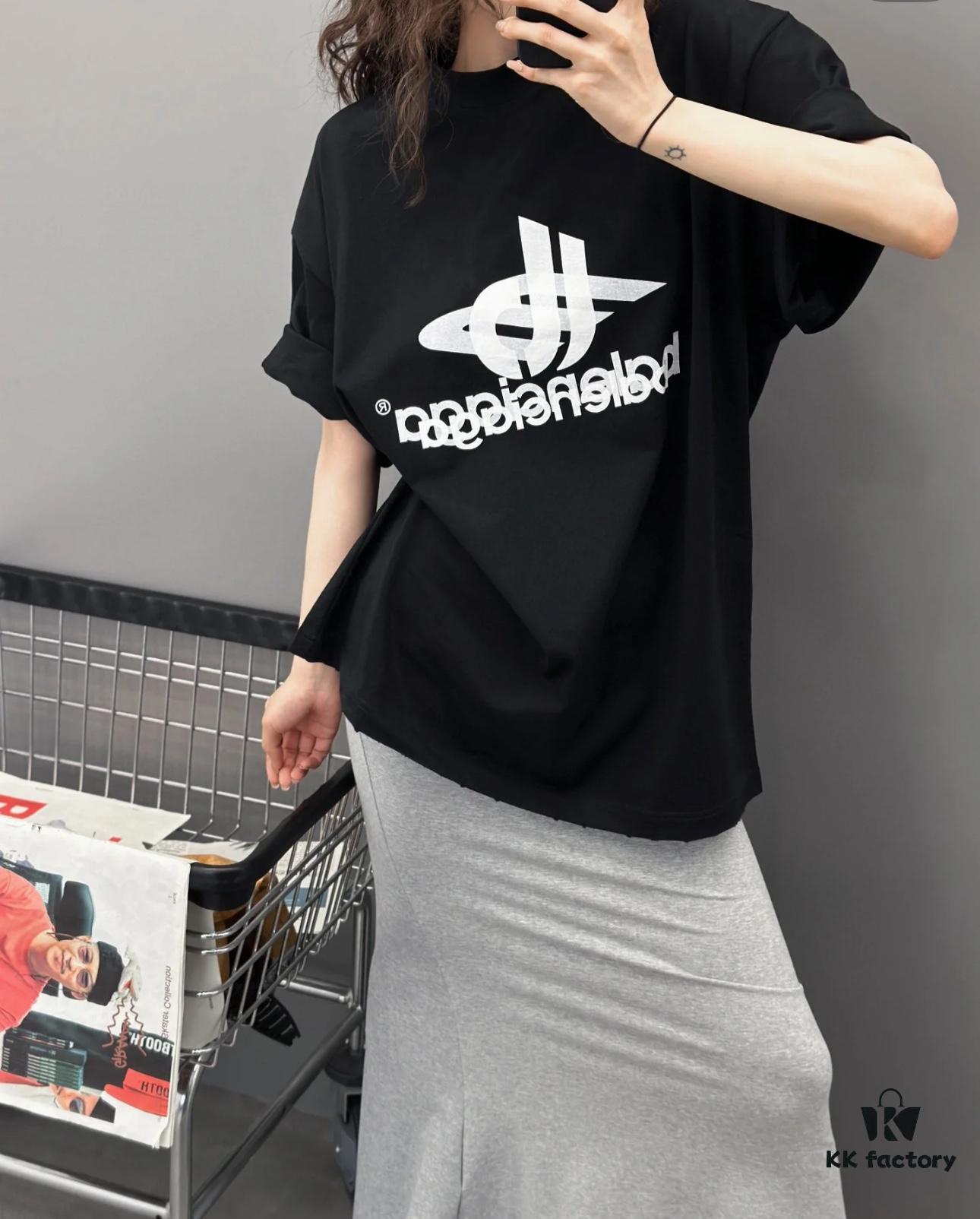 Balenciaga Phantom Double Logo Classic Print Short Sleeve T-Shirt