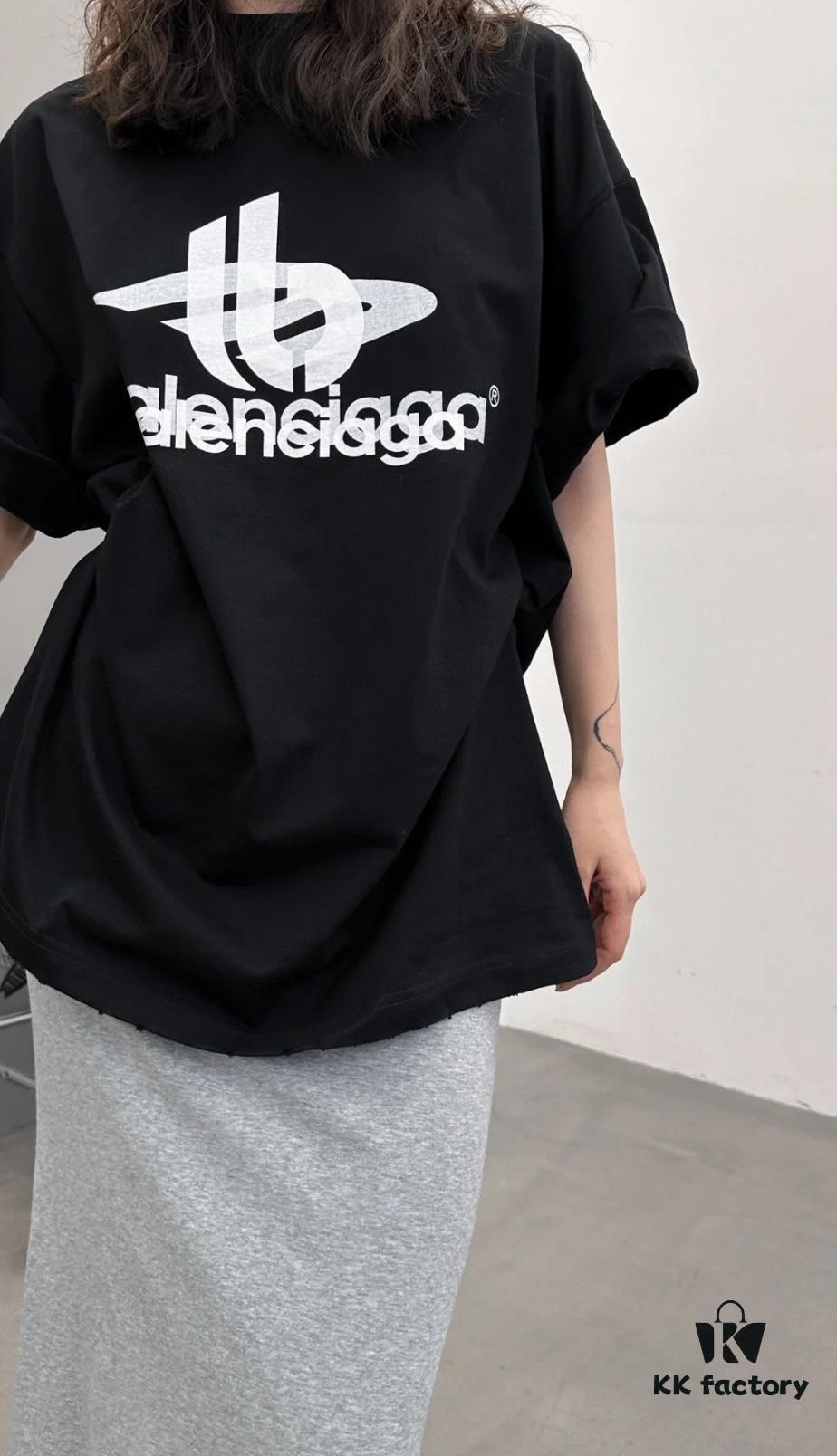 Balenciaga Phantom Double Logo Classic Print Short Sleeve T-Shirt