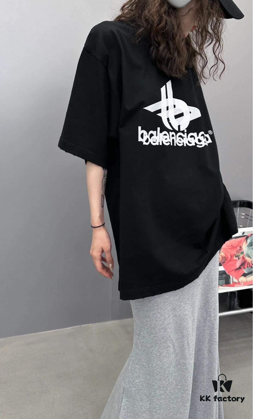 Balenciaga Phantom Double Logo Classic Print Short Sleeve T-Shirt