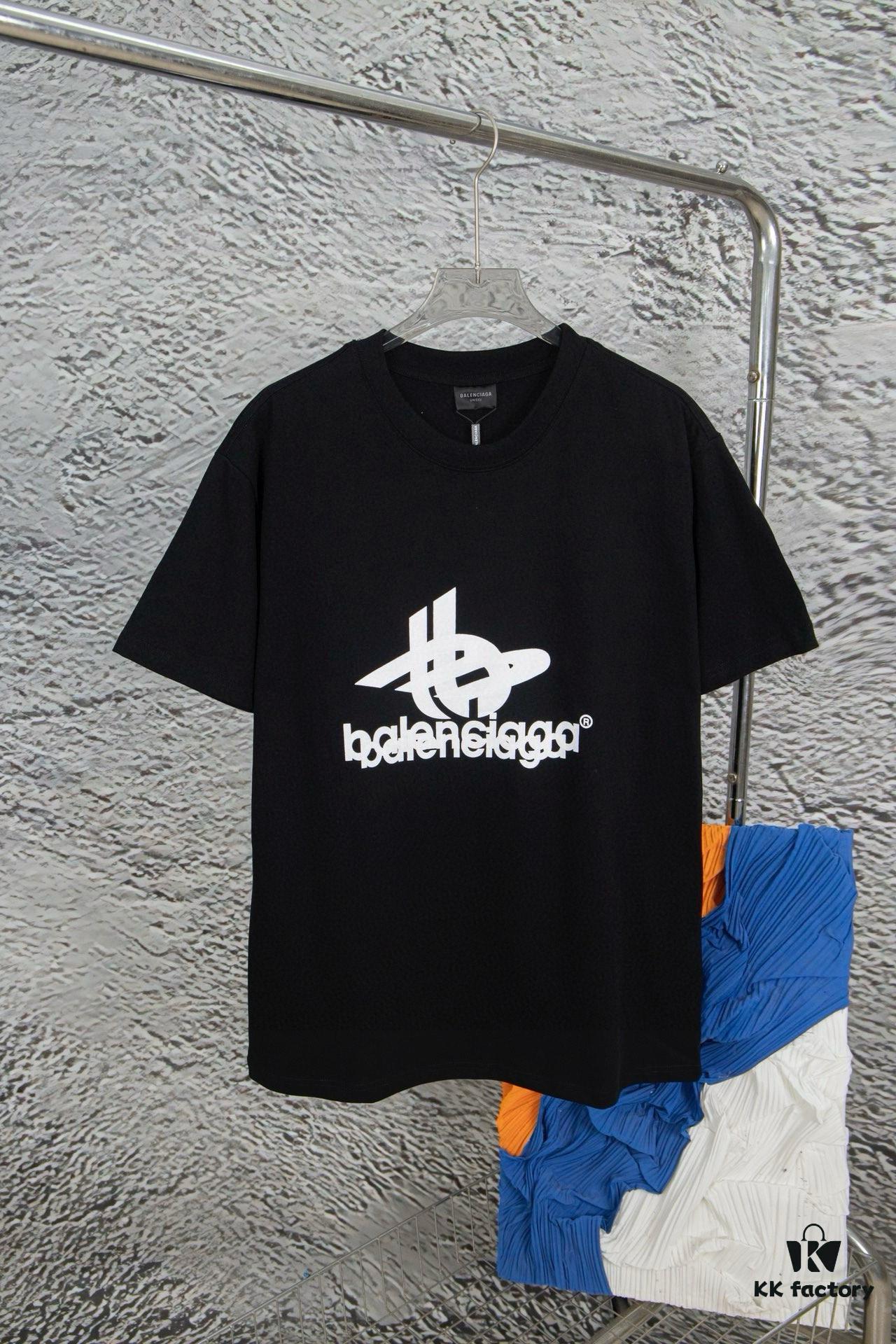 Balenciaga Phantom Double Logo Classic Print Short Sleeve T-Shirt Unisex Loose Fit Cotton 260g 32s