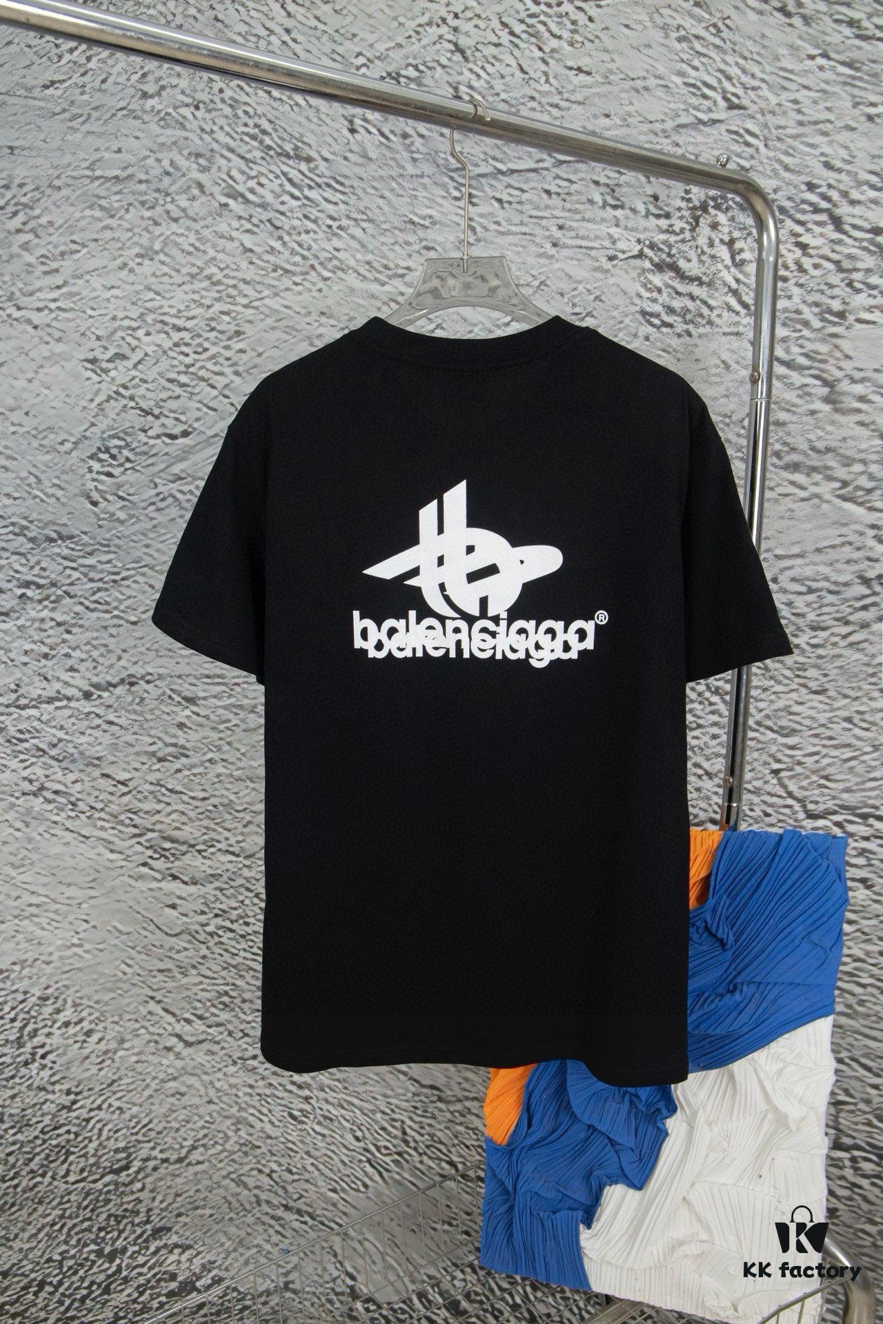Balenciaga Phantom Double Logo Classic Print Short Sleeve T-Shirt Unisex Loose Fit Cotton 260g 32s