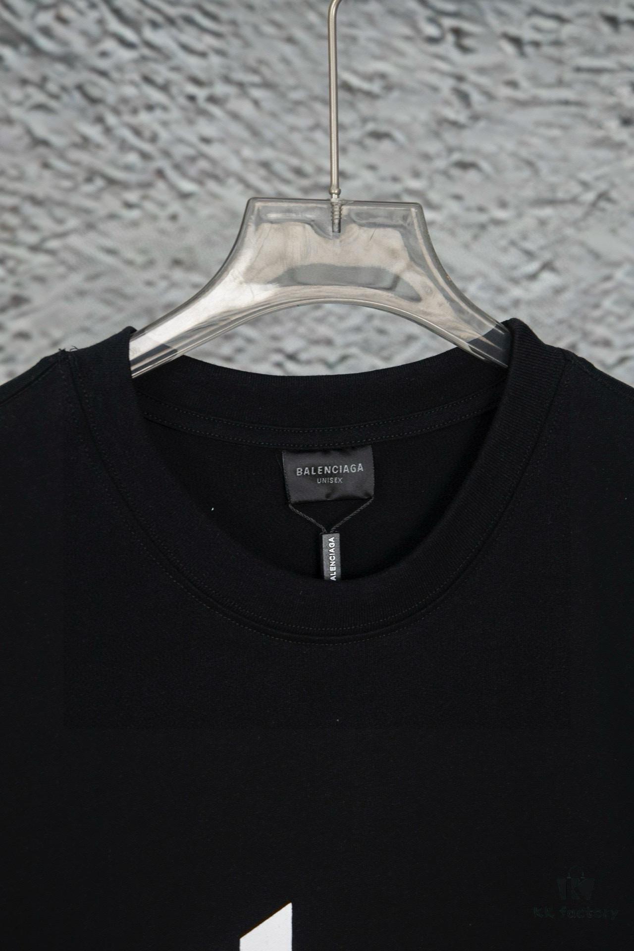 Balenciaga Phantom Double Logo Classic Print Short Sleeve T-Shirt Unisex Loose Fit Cotton 260g 32s