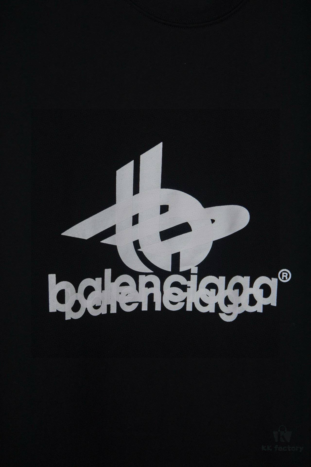 Balenciaga Phantom Double Logo Classic Print Short Sleeve T-Shirt Unisex Loose Fit Cotton 260g 32s