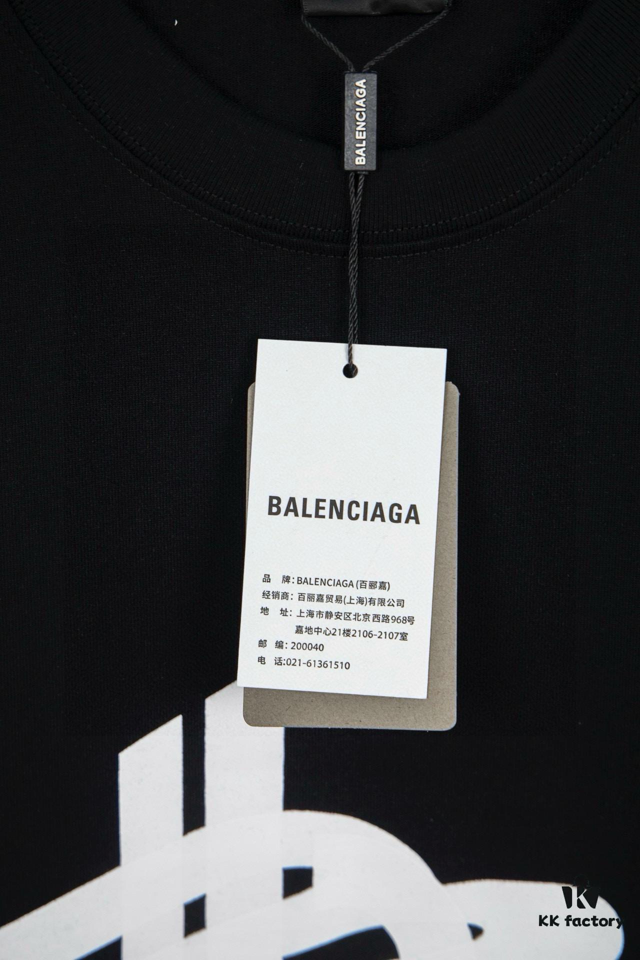 Balenciaga Phantom Double Logo Classic Print Short Sleeve T-Shirt Unisex Loose Fit Cotton 260g 32s
