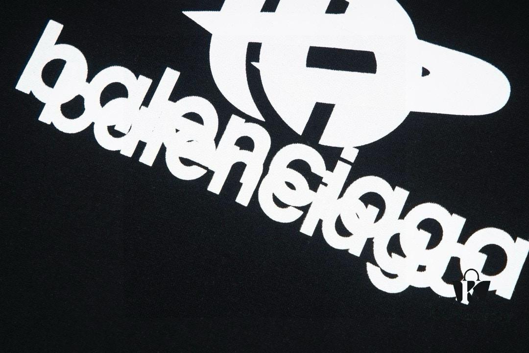 Balenciaga Phantom Double Logo Classic Print Short Sleeve T-Shirt Unisex Loose Fit Cotton 260g 32s