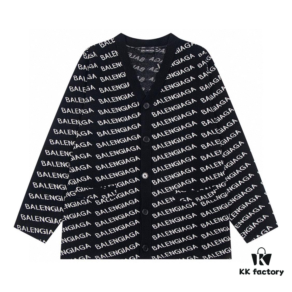 Paris Printed Knit Message Cardigan Unisex - High-Quality Wool Blend Oversized Fit