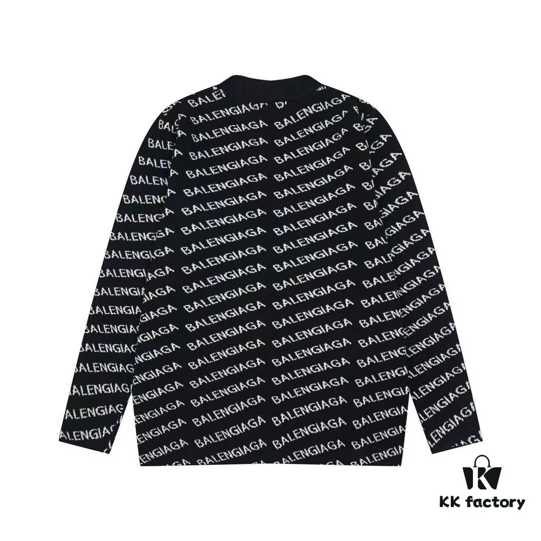 Paris Printed Knit Message Cardigan Unisex - High-Quality Wool Blend Oversized Fit