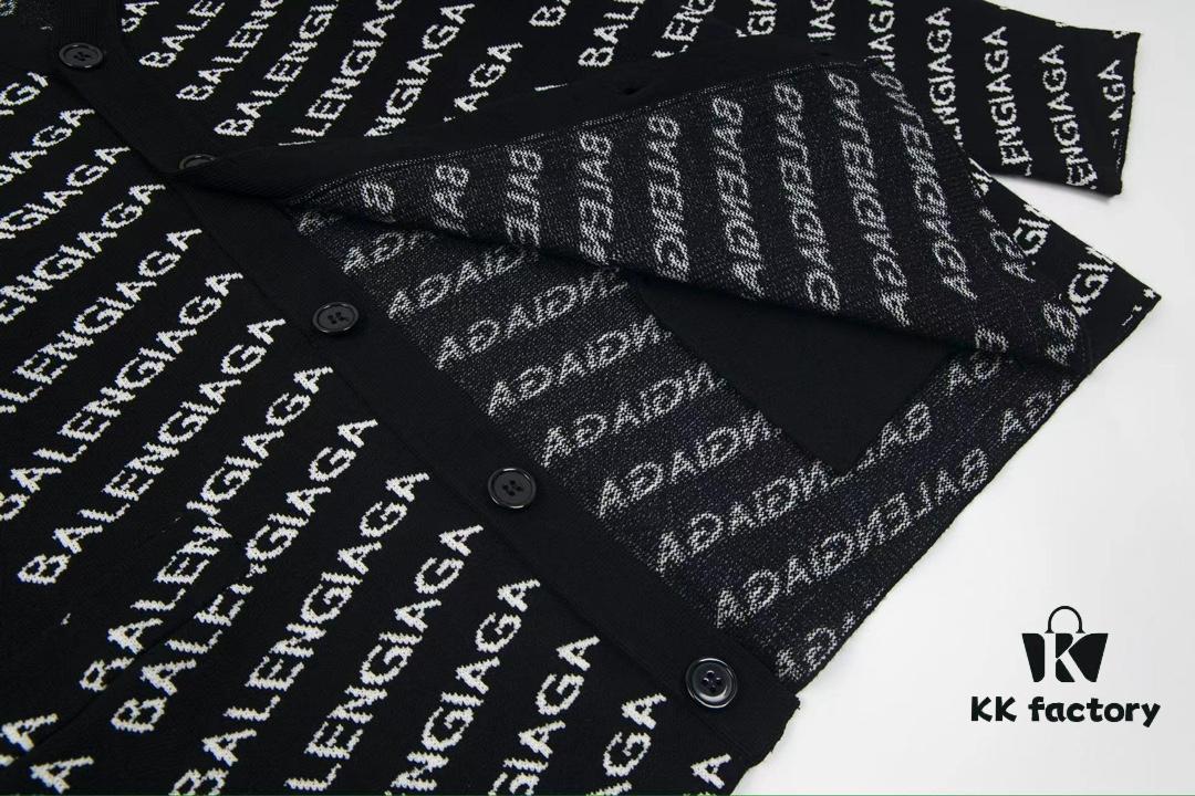 Paris Printed Knit Message Cardigan Unisex - High-Quality Wool Blend Oversized Fit