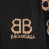 New Arrival Balenciaga BLCG 24SS Double-B Orange Graffiti Dual-Arm Print Logo Long-Sleeve Shirt