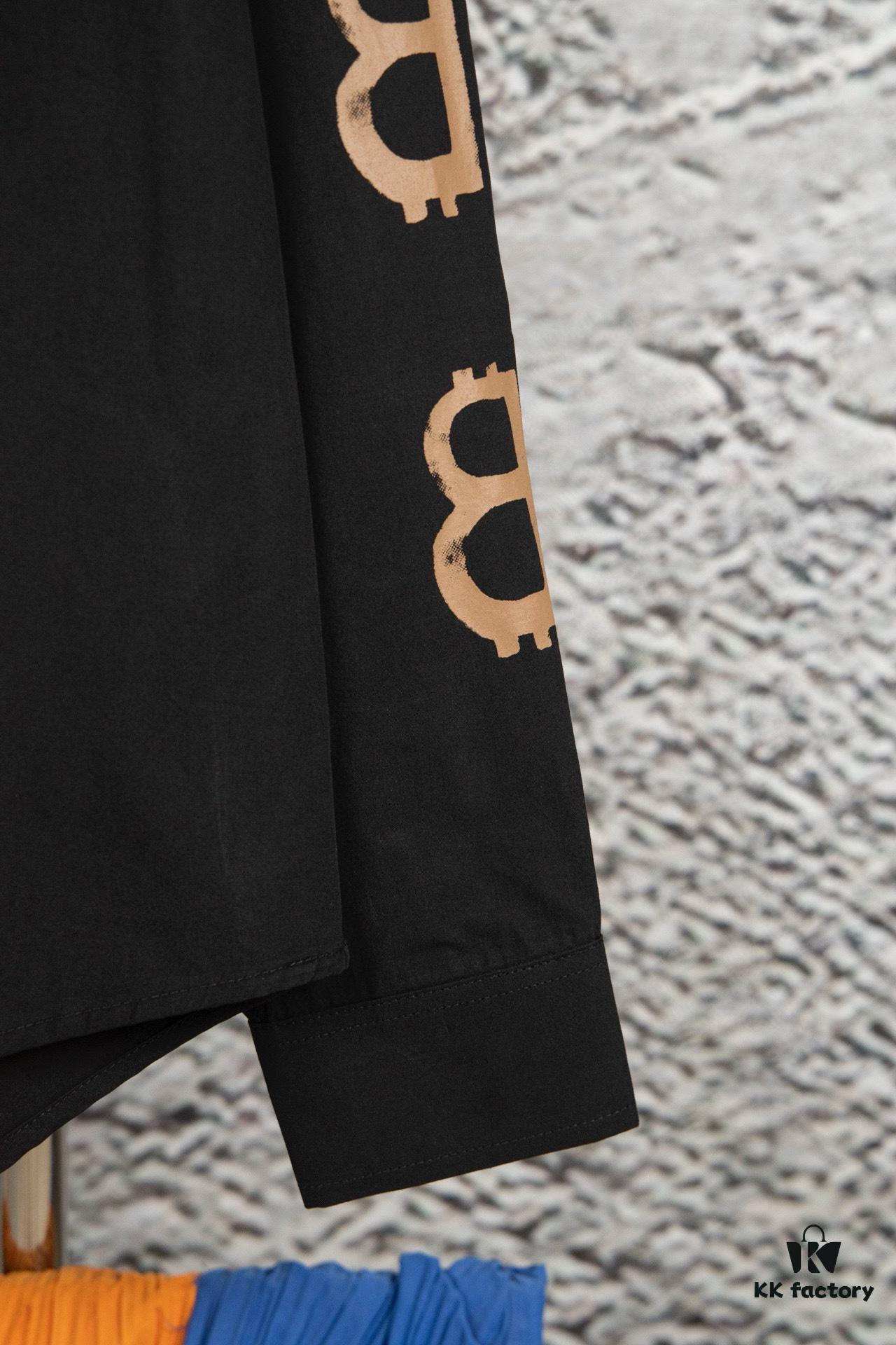 New Arrival Balenciaga BLCG 24SS Double-B Orange Graffiti Dual-Arm Print Logo Long-Sleeve Shirt