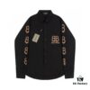 New Balenciaga BLCG 24SS Double-B Orange Graffiti Logo Long Sleeve Shirt with Dual-Arm Print