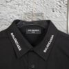 New BALenciaga BLCG 24SS Embroidered Collar Long Sleeve Shirt, Minimalist Design, Premium Cotton Fabric, Heavy Embroidery with Laser-Engraved Buttons