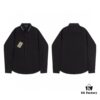 New Balenciaga BLCG 24SS Long-Sleeve Shirt with Embroidered Lettering at Collar, Minimalist Design