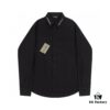 New Balenciaga BLCG 24SS Long-Sleeve Shirt with Embroidered Lettering at Collar, Minimalist Design