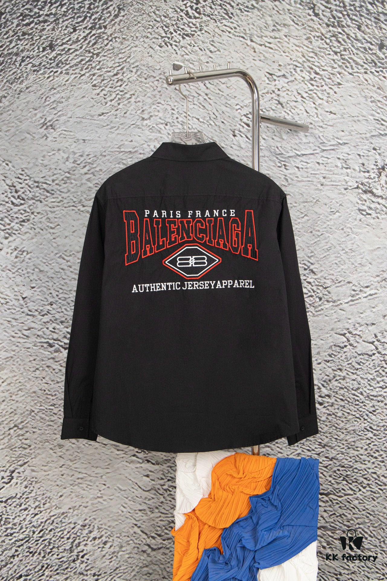 New Balenciaga BLCG 24SS Batman Heavy Embroidery Long Sleeve Shirt