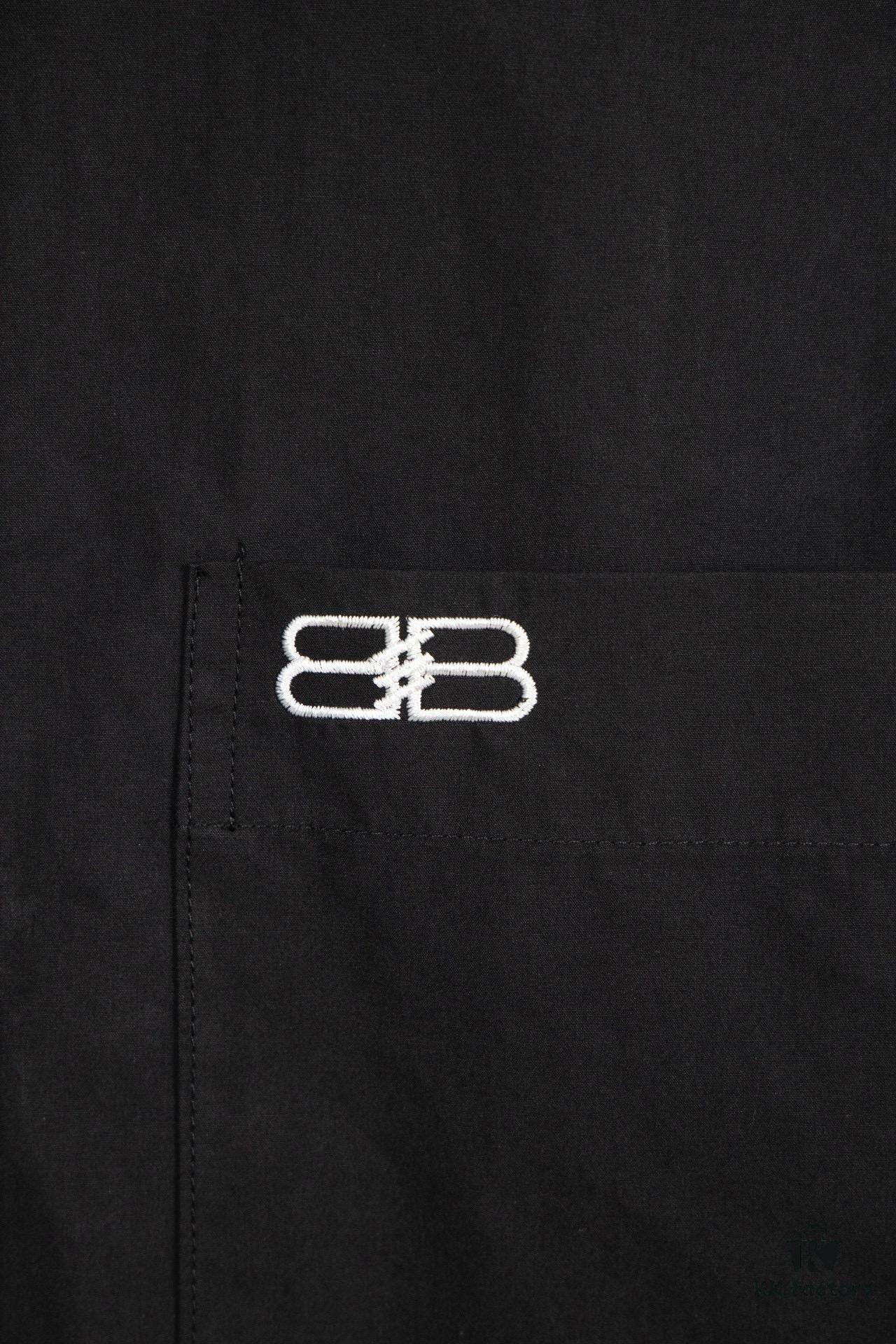 New Balenciaga BLCG 24SS Batman Heavy Embroidery Long Sleeve Shirt