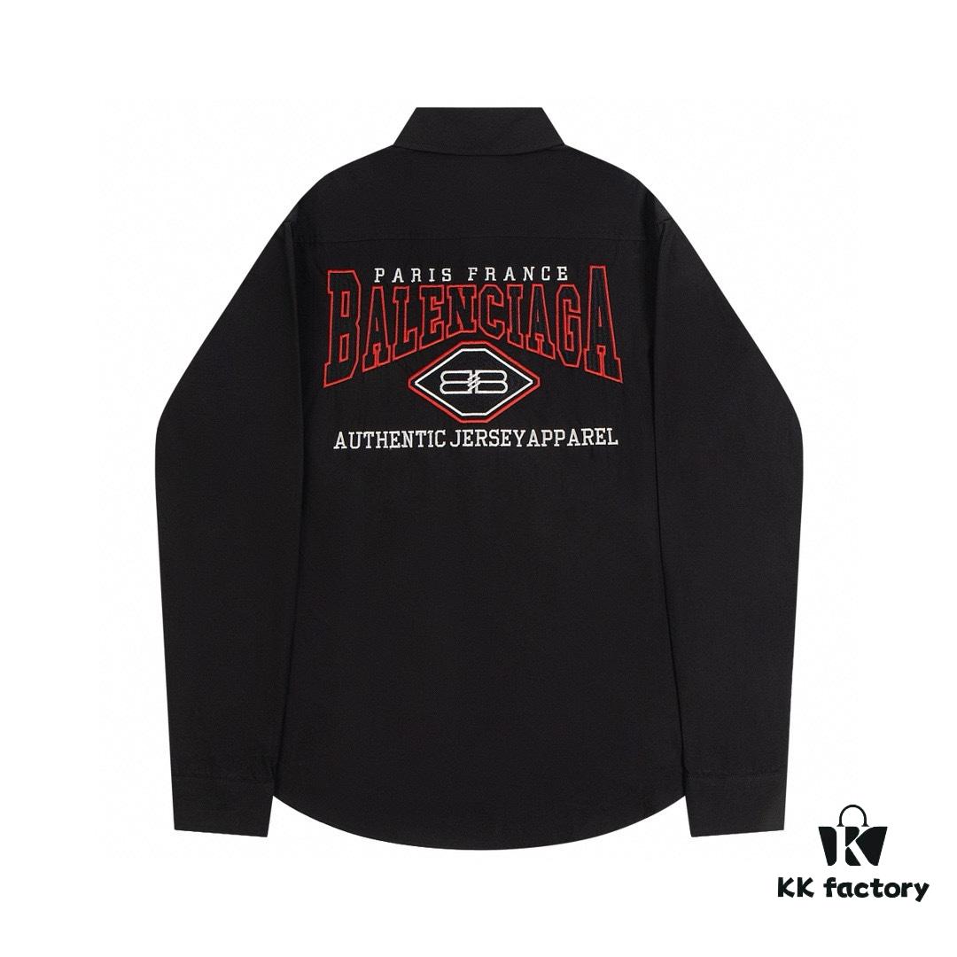 New BALenciaga BLCG 24SS Batman Heavy Embroidery Long-Sleeve Shirt