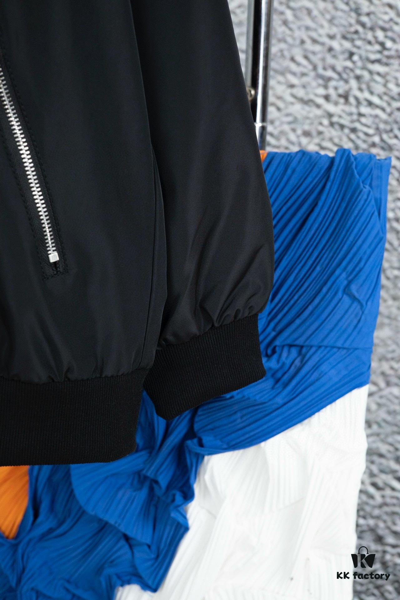 New Balenciaga 2023 Embroidered Stand Collar Jacket Unisex Waterproof Coated Double-Layered with Lining