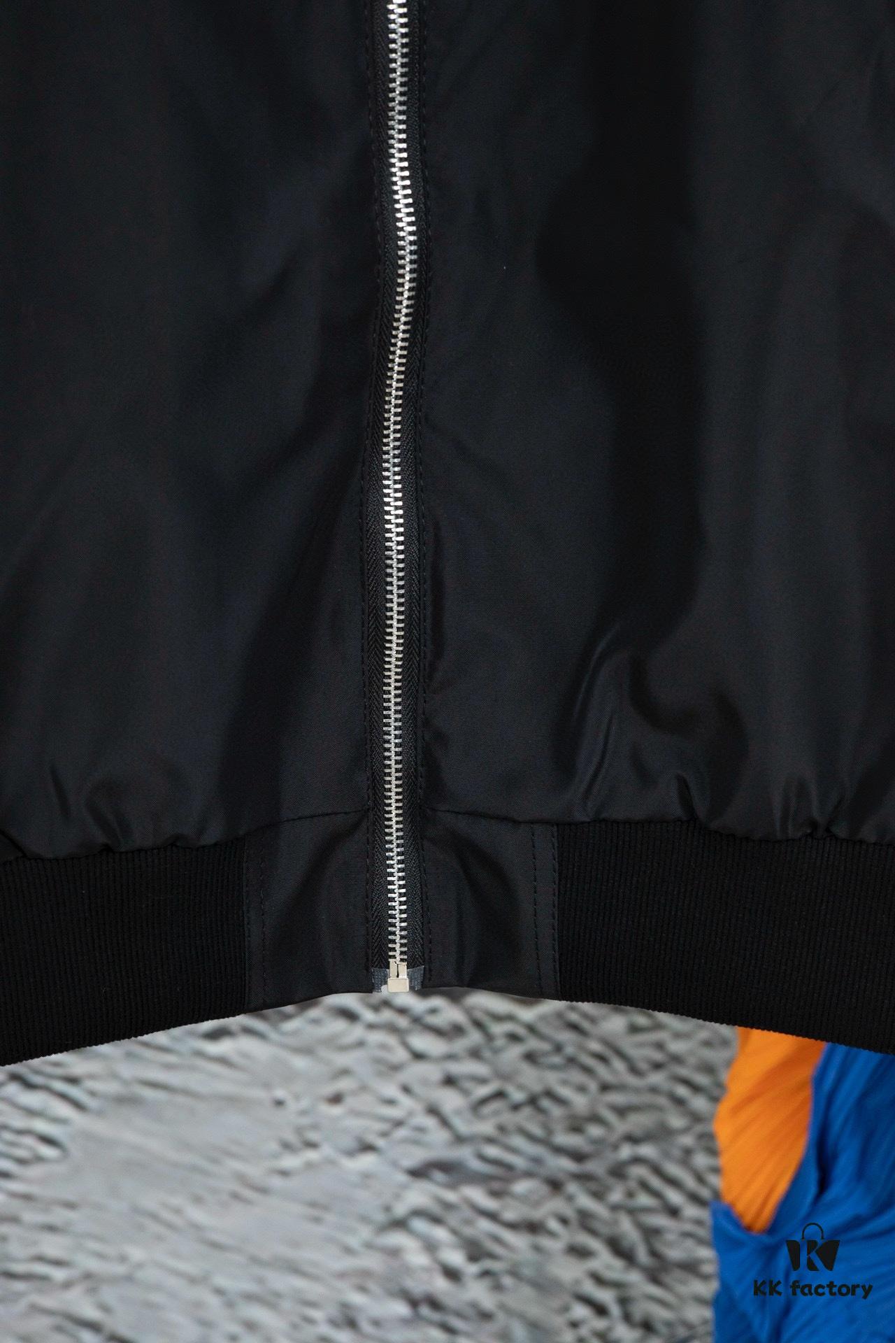 New Balenciaga 2023 Embroidered Stand Collar Jacket Unisex Waterproof Coated Double-Layered with Lining