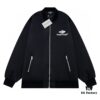 New Balenciaga 2023 Embroidered Stand Collar Jacket Unisex Waterproof Coated Double-Layered with Lining
