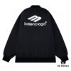 New Balenciaga 2023 Embroidered Stand Collar Jacket Unisex Waterproof Coated Double-Layered with Lining