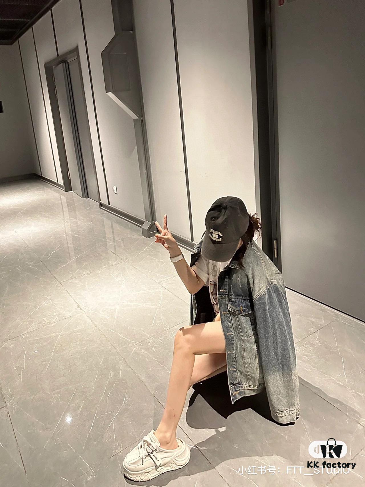 New Balenciaga-style Washed Vintage Denim Jacket with Back Rhinestone Lettering BLCG