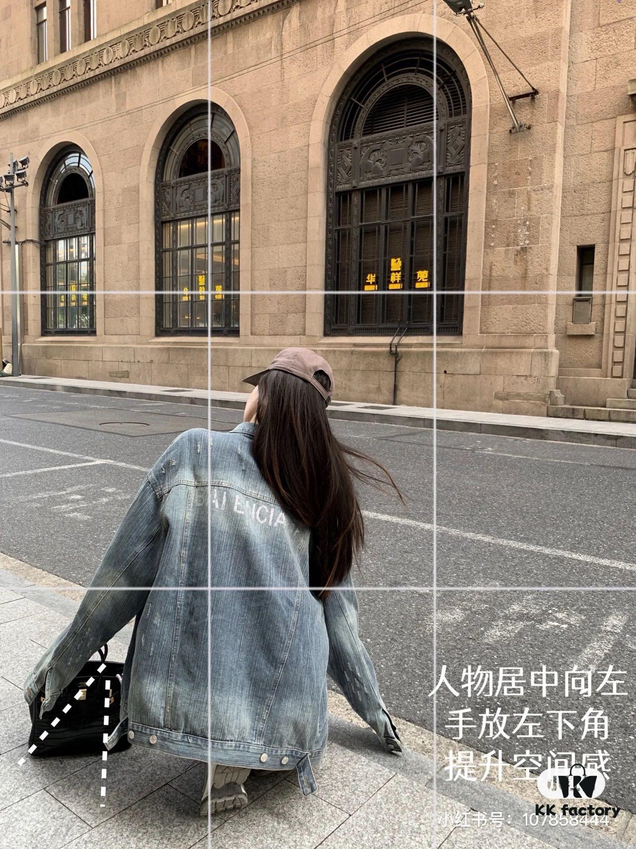 New Balenciaga-style Washed Vintage Denim Jacket with Back Rhinestone Lettering BLCG