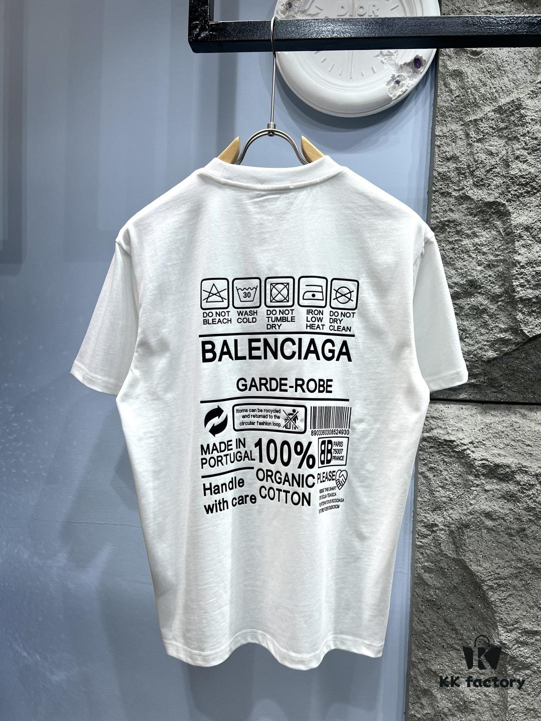Balenciaga Garder-Robe Organic Cotton Short Sleeve T-Shirt with Eco Label