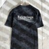 BALENCI*GA 2025 Spring/Summer New Unisex 👫 Short Sleeve T-Shirt with Runway Print and Embroidered Logo – Fashionable Casual Tee in Premium 260g Cotton
