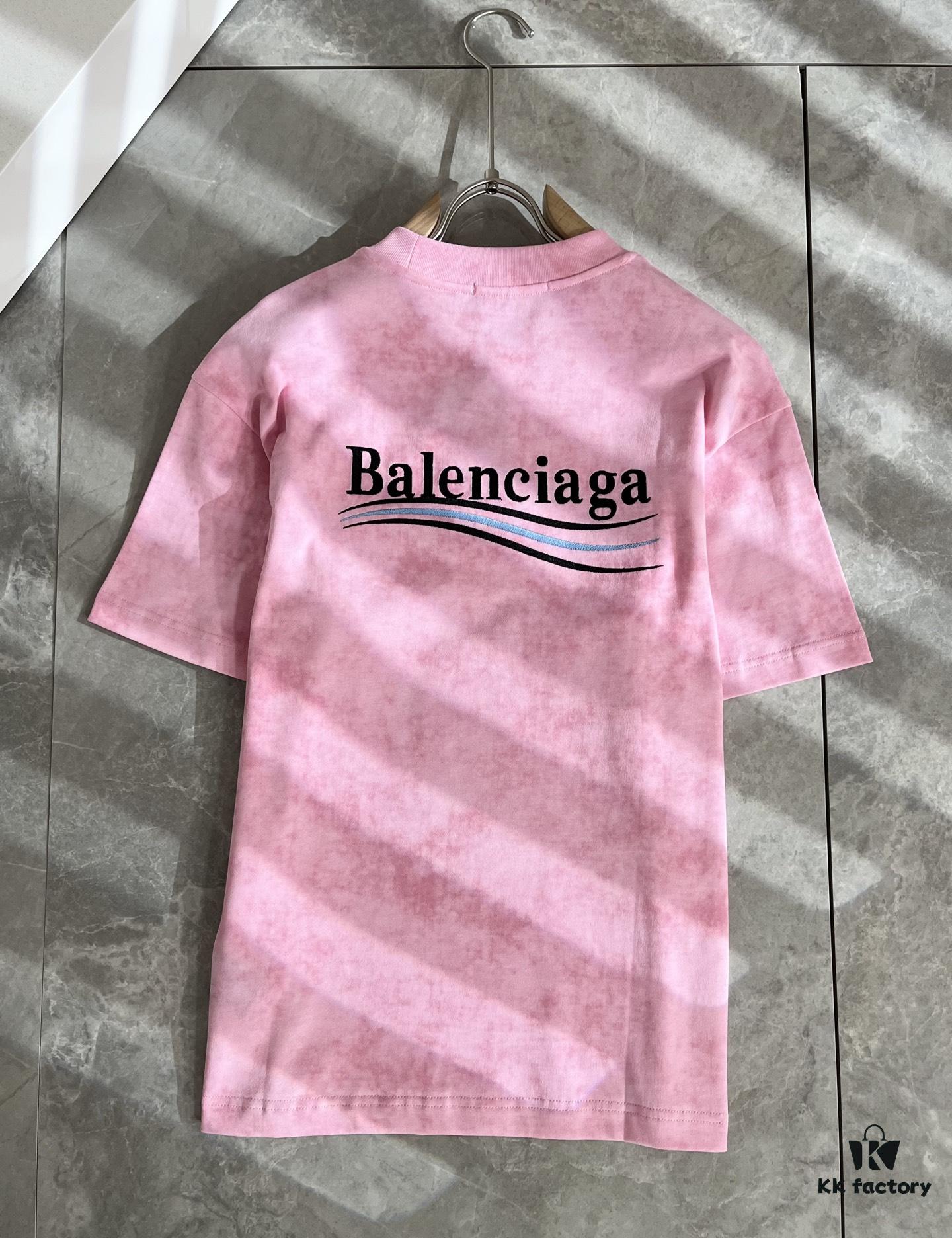 BALENCI*GA 2025 Spring/Summer New Unisex 👫 Short Sleeve T-Shirt with Runway Print and Embroidered Logo – Fashionable Casual Tee in Premium 260g Cotton