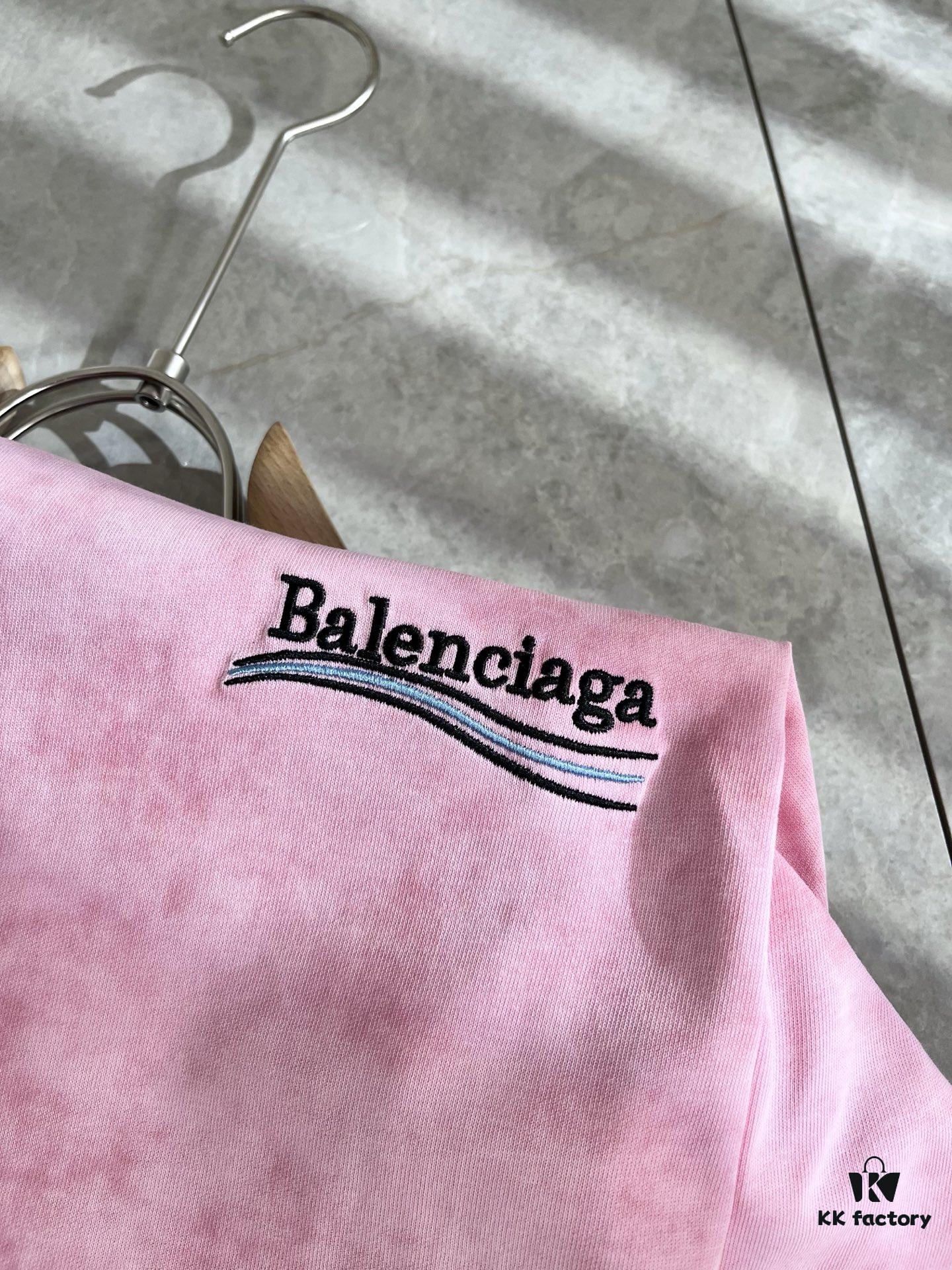 BALENCI*GA 2025 Spring/Summer New Unisex 👫 Short Sleeve T-Shirt with Runway Print and Embroidered Logo – Fashionable Casual Tee in Premium 260g Cotton