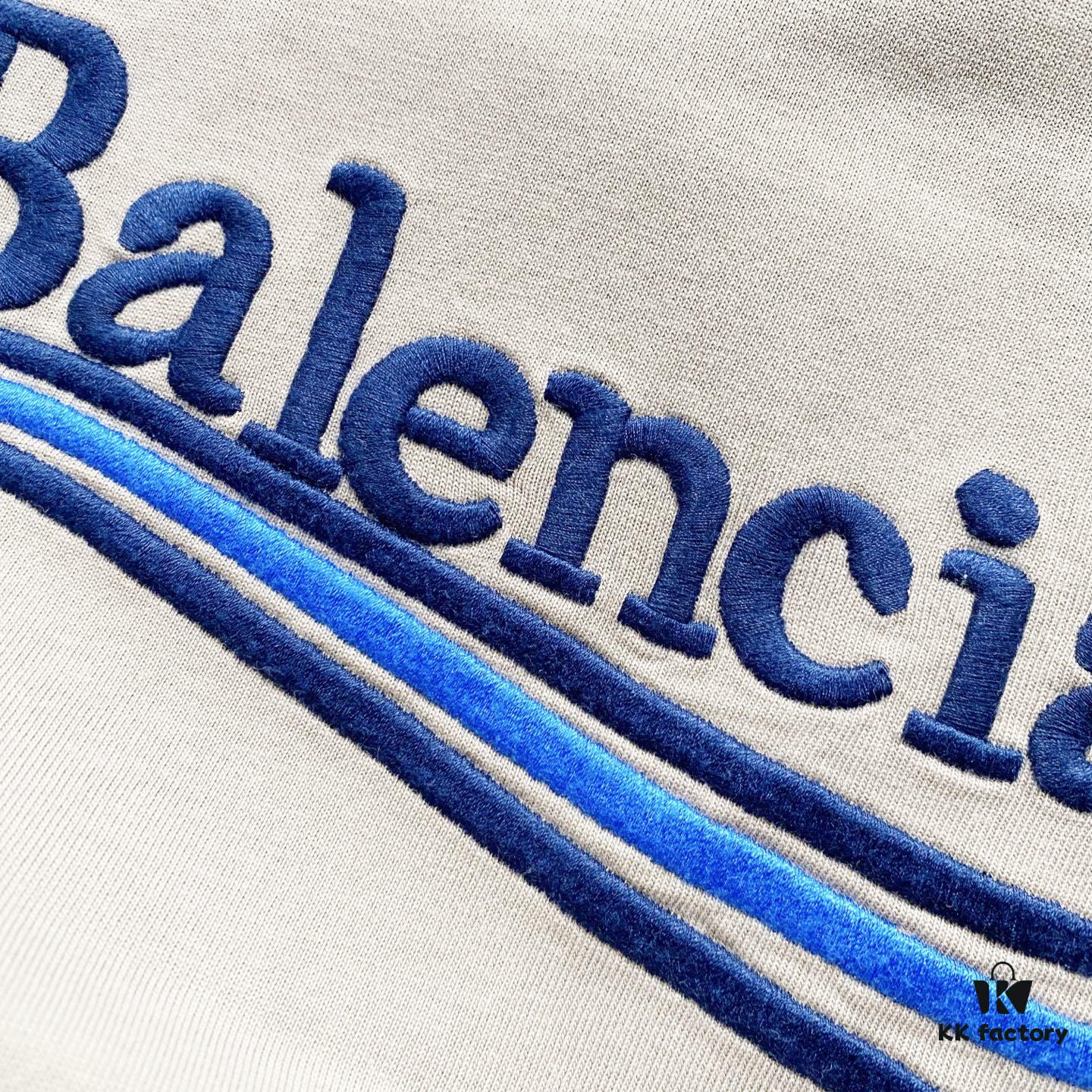 BALENCIAGA 320g Washed Short-Sleeve T-Shirt with Wavy Coke Embroidery and Logo Design