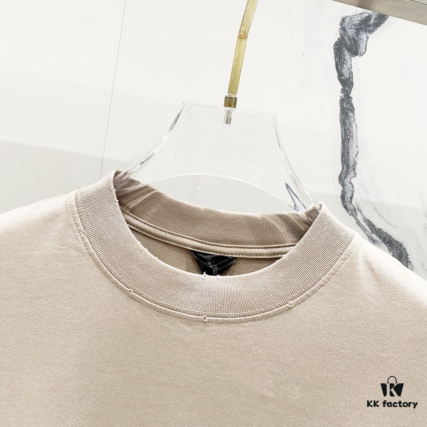 BALENCIAGA 320g Washed Short-Sleeve T-Shirt with Wavy Coke Embroidery and Logo Design