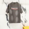 BALENCIAGA 320g Washed Short-Sleeve T-Shirt with Wavy Coke Embroidery and Logo Design