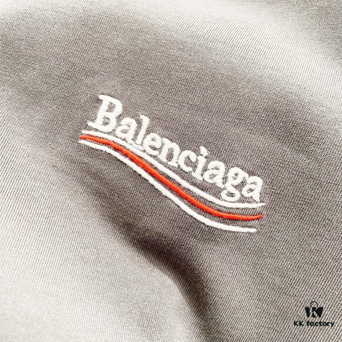 BALENCIAGA 320g Washed Short-Sleeve T-Shirt with Wavy Coke Embroidery and Logo Design