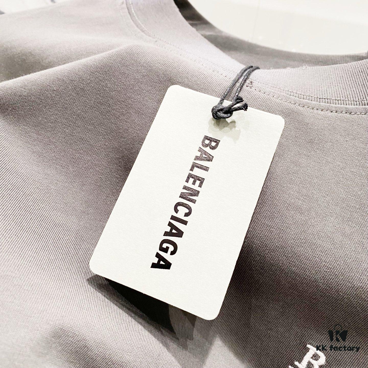 BALENCIAGA 320g Washed Short-Sleeve T-Shirt with Wavy Coke Embroidery and Logo Design