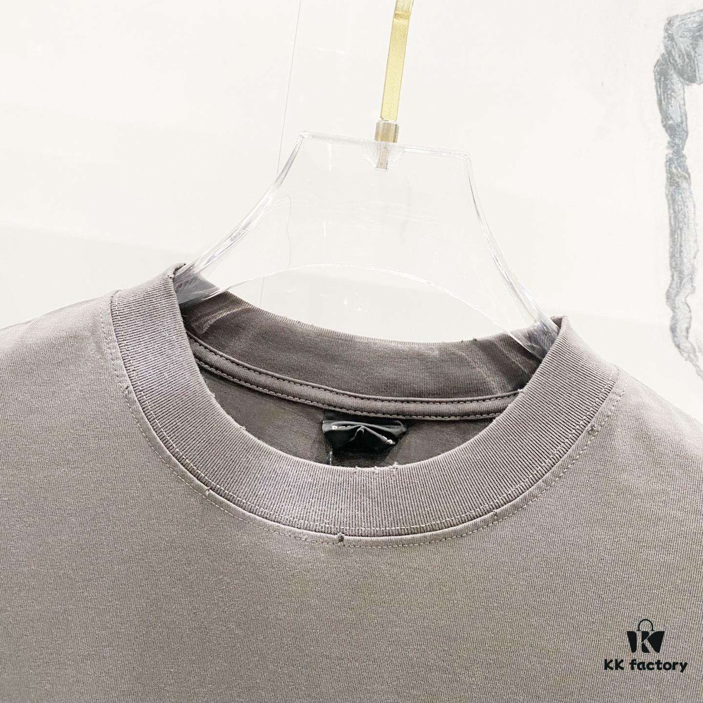 BALENCIAGA 320g Washed Short-Sleeve T-Shirt with Wavy Coke Embroidery and Logo Design