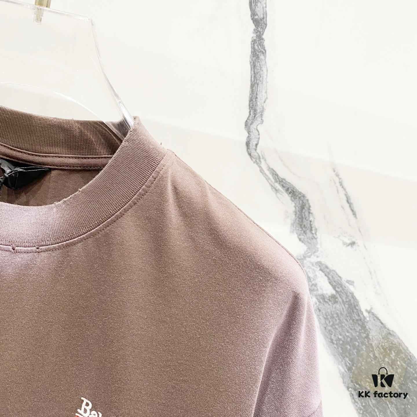 BALENCIAGA Balenciaga 320g Washed Short-Sleeve T-Shirt with Wavy Coca-Cola Embroidery and Logo Design