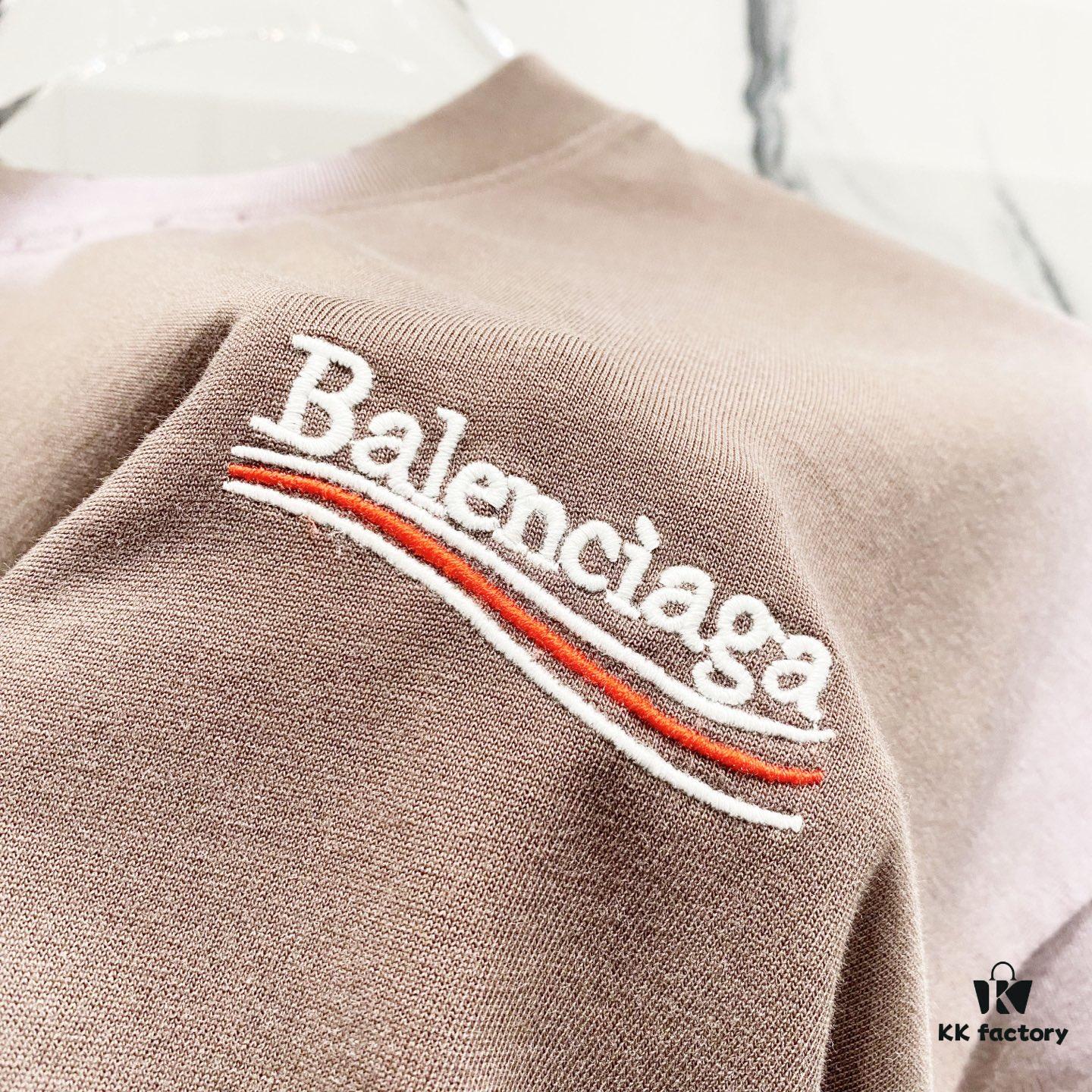 BALENCIAGA Balenciaga 320g Washed Short-Sleeve T-Shirt with Wavy Coca-Cola Embroidery and Logo Design