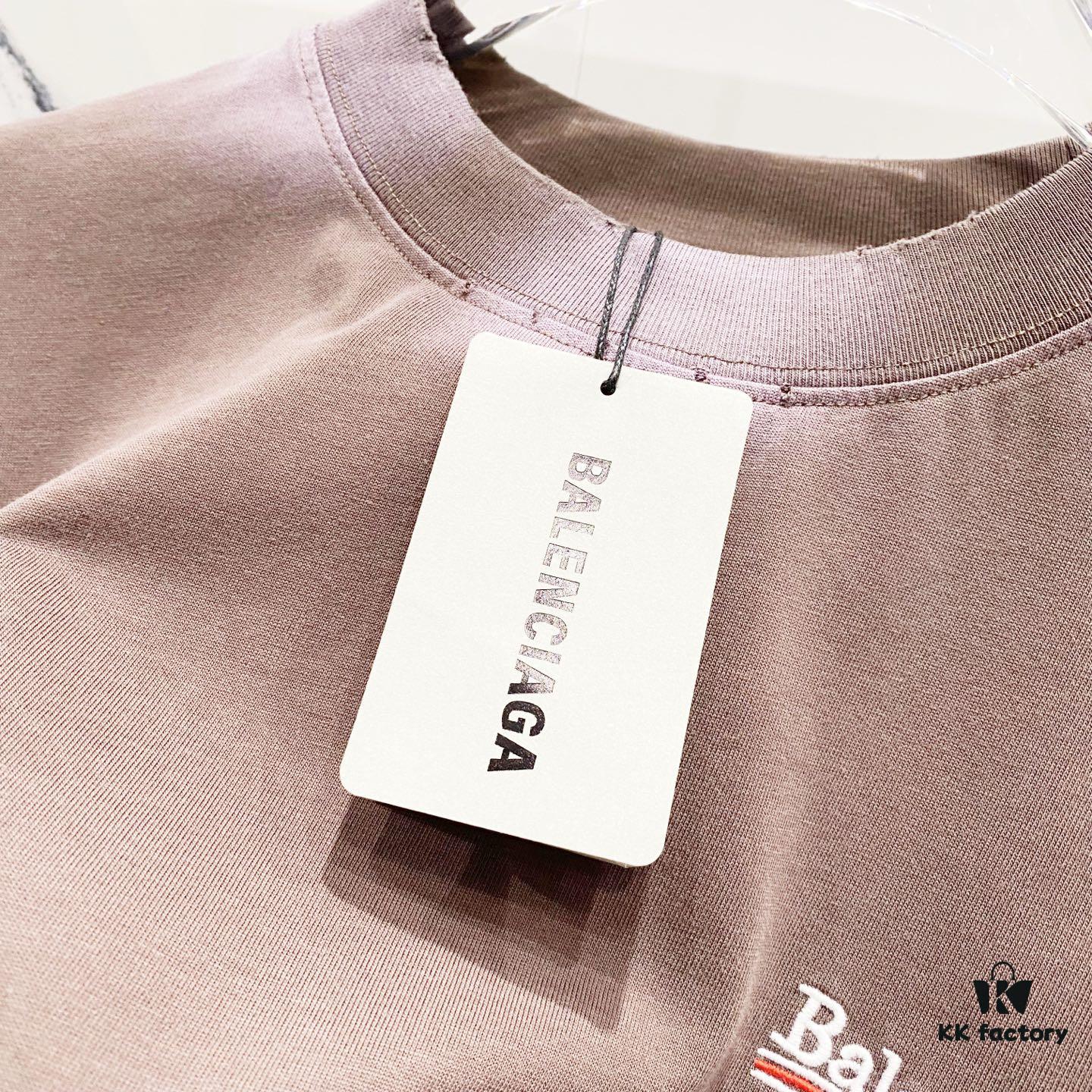 BALENCIAGA Balenciaga 320g Washed Short-Sleeve T-Shirt with Wavy Coca-Cola Embroidery and Logo Design