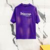 BALENCIAGA 320g Washed Short-Sleeve T-Shirt with Wavy Coke Embroidery and Logo Design
