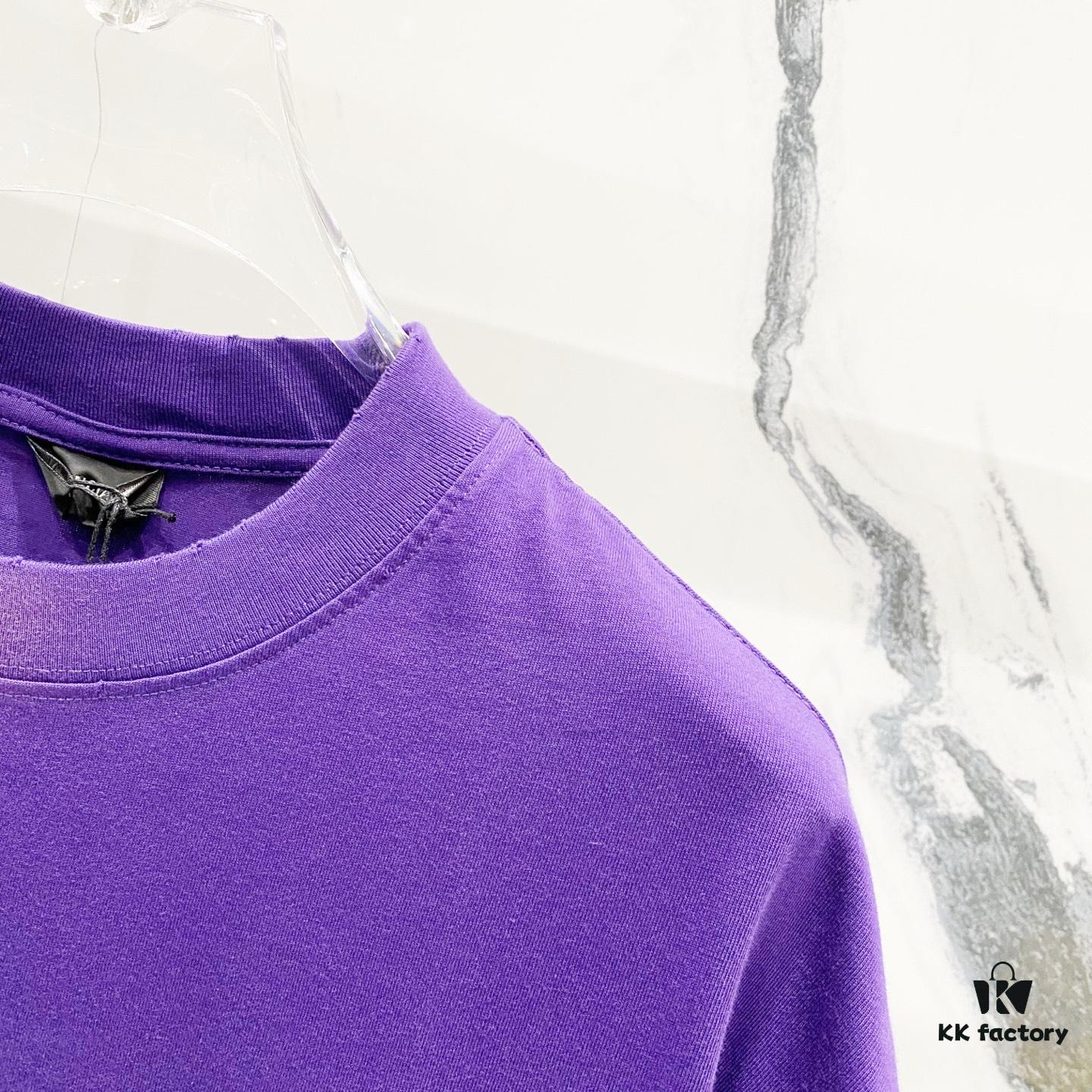 BALENCIAGA 320g Washed Short-Sleeve T-Shirt with Wavy Coke Embroidery and Logo Design