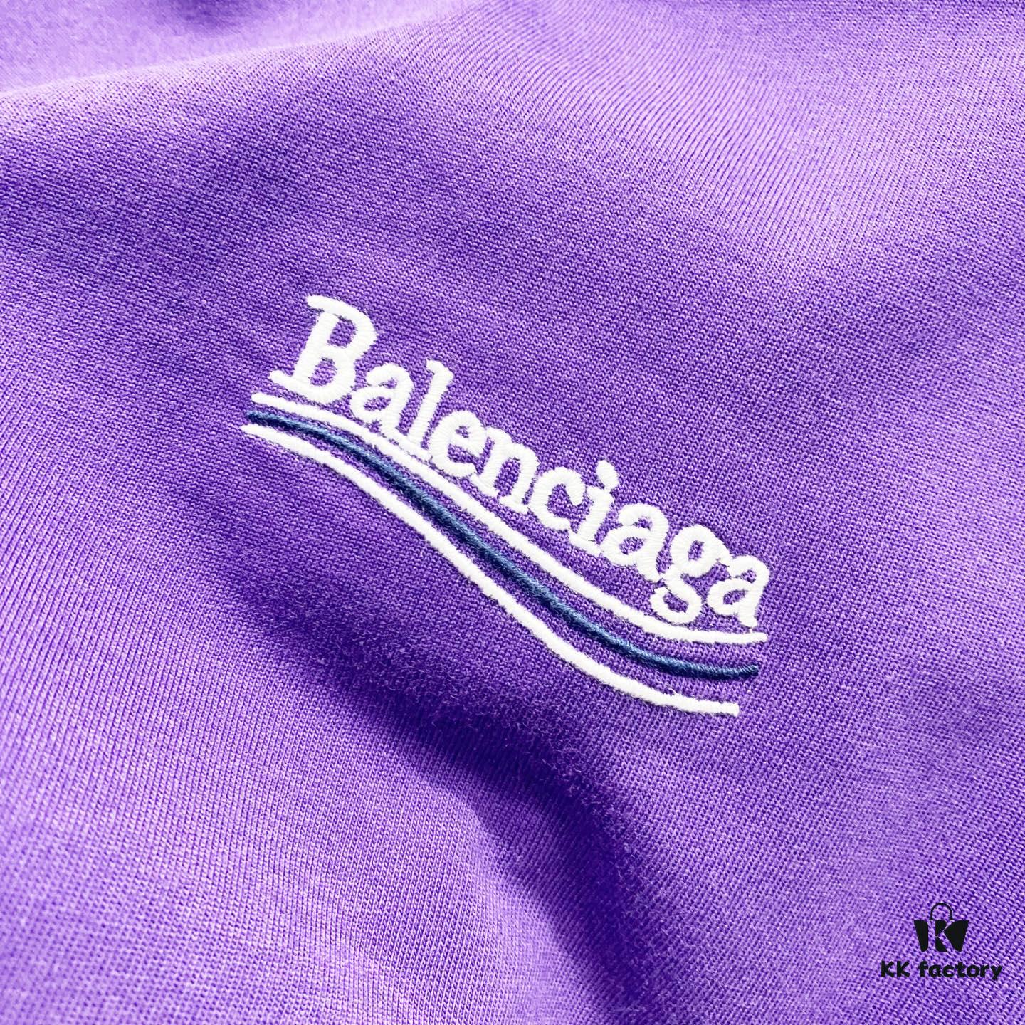 BALENCIAGA 320g Washed Short-Sleeve T-Shirt with Wavy Coke Embroidery and Logo Design