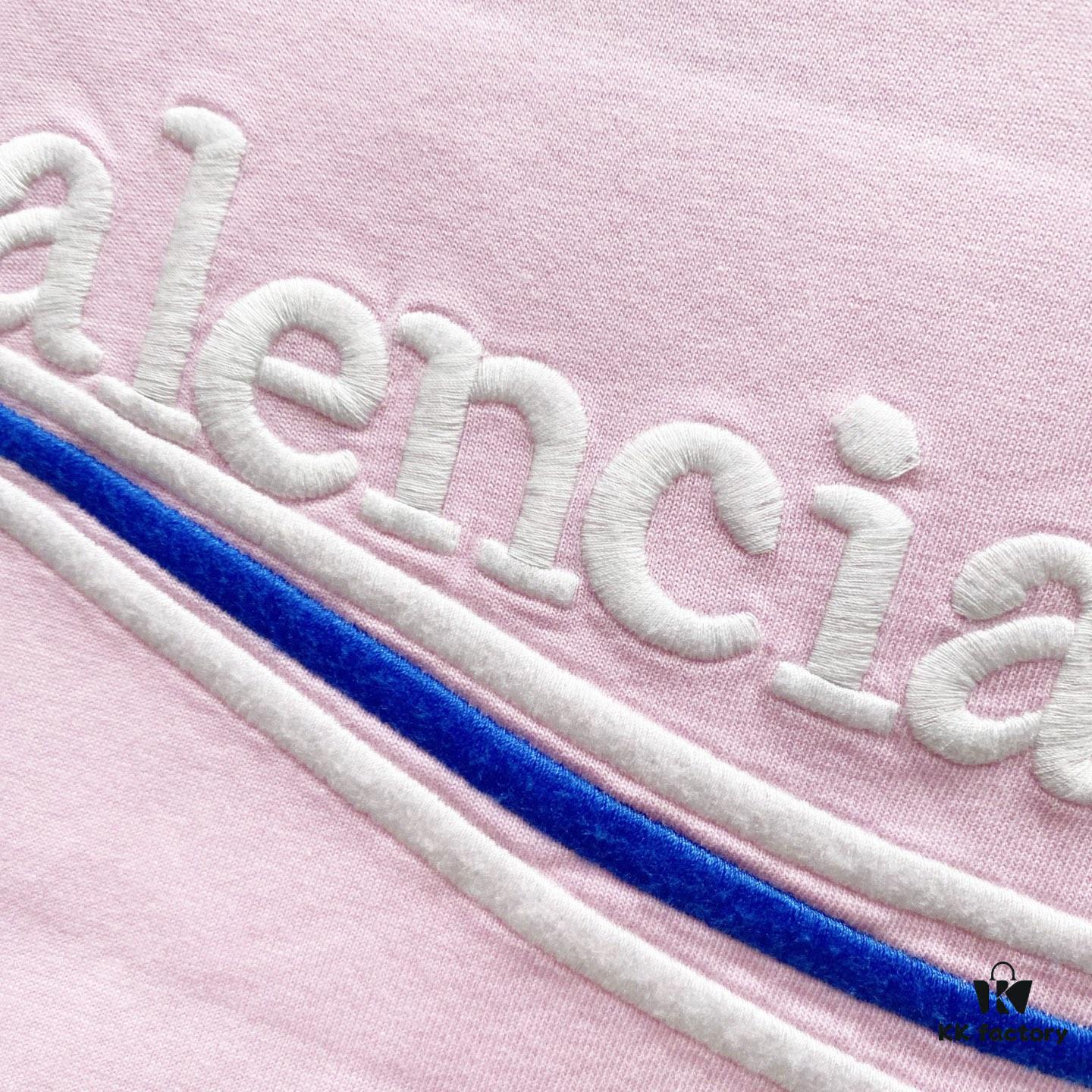 BALENCIAGA 320g Washed Short Sleeve T-Shirt with Wavy Coca-Cola Embroidery and Logo Design