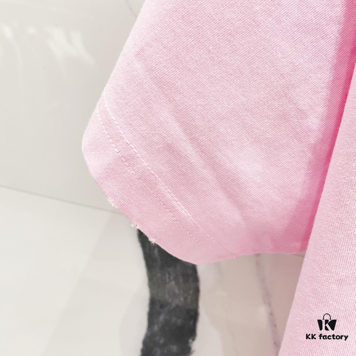 BALENCIAGA 320g Washed Short Sleeve T-Shirt with Wavy Coca-Cola Embroidery and Logo Design